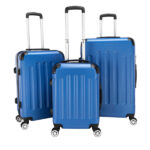 ABS Trolley Case 20in 24in 28in 3PCS Suitcase Set Striped Textured Suitcase Rose Gold - Image 13