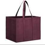 Purple 4-piece reusable non-woven shopping tote bag, large capacity waterproof and environmentally friendly shopping bag, reinforced handle design, blank customizable gift storage tote bag, suitable for supermarket procurement - Image 18