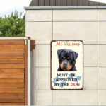 CIFbuy 1pc Rottweiler Warning Sign 2D Flat Unframed Metal" Yard Sign, Weatherproof Rust Resistant Dog Logo Notice Tag 8x12 Inch, Dog Logo Notice Tag 8x12 Inch, Durable Unframed ikTok, Unframed ikTok, t Self-pickup Logiopics - Image 4