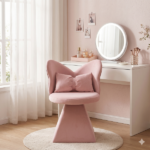 Vanity Chair with Butterfly Back,Swivel Accent Chair Dining Chairs,Makeup Stool for Bedroom Dressing Table,Suitable for Living Room,Dining Room,Study,Recreational Areas (PINK) - Image 12