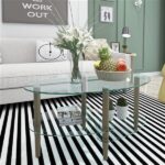 Transparent Oval glass coffee table, modern table in living room Oak wood leg tea table 3-layer glass table - Image 4