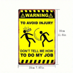 CIFbuy Funny Warning Metal Sign 8x12 Inch Don't Tell Me How To Do My Job, Vintage Yellow Black 2D Flat Iron Art, Humorous Office Wall D TikTok, TikTok, ll D Self-pickup Logiopics - Image 2