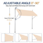 118.1"D x 47.2"W x(78.7 -118.1)"H Retractable Awning Khaki - Image 10