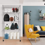 5-Shelf Shelving Shelves Unit with Wheels Steel Organizer,36"Wx14"Dx60"H,Silver - Image 6