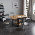 Same Code 31709558 6pcs Elegant Foldable Iron & PVC Chairs for Convention & Exhibition Gray - Image 40