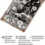 CIFbuy Vintage Retro Skeleton Reading Books Metal Tin Sign, Funny Floral Moon Pattern Rectangular Wall Art, Rectangular Wall Art, Waterproof Rustproof Unfram ikTok, ikTok, ngular Wall Art Self-n,ckup Logiopram - Image 5