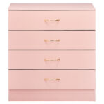 Nail polish powder textured surface, particleboard with melamine veneer, 66*33*73mm, four-drawer cabinet, faux rose gold handles - Image 3