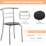 Same Code 67657426 PVC Breakfast Table (One Table and Two Chairs) Black - Image 4