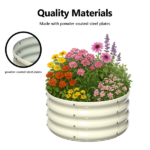 2 Pcs 2×2×1ft Raised Garden Bed, Round Galvanized Outdoor Planter Box, Metal Garden Bed for Planting Vegetables Fruits Flowers, White - Image 6