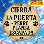 CIFbuy 1pc Rustic Modern Metal Wall Plaque, Close The Door Fierce Puppy Escaped Sign, 8" Round Aluminum Paw Print Pet Decor For Entrywa TikTok, TikTok, aped Self-pickup Logiopics