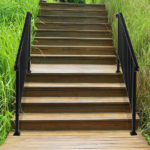 [Same Code 81504920 40310676]Artisasset Matte Black Outdoor 4 Level Iron Handrail - Image 14