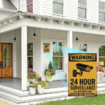 CIFbuy Vintage 24-Hour Video Surveillance Metal Sign, Black Camera Red Lens Warning Sign, 8x12 Inch Flat Iron Wall Art, Retro Security TikTok, TikTok, ity Self-pickup Logiopics - Image 4