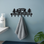 CIFbuy Wall Decor with Rustic Metal Camper Key Holder: 7 Sturdy Hooks and a Charming Pine Tree Pattern, Ideal for Enhancing Campe(TikTok/temu self-pickup orders) - Image 5