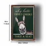 CIFbuy Metal Sign "Why Hello Sweet Cheeks Take A Seat" 8x12 Inch, Cute Donkey Face Wall Art, Vintage Western Rustic Farmhouse Decor, Fu TikTok, TikTok, ace Wall Art, Vintage Western Rustic Farmhouse Decor Self-pickup Logiopics - Image 2