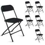 6pcs Injection Molding Classic Garden Plastic Folding Chair Black - Image 14