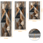 Three-piece kitchen rug set, non-slip and washable, abstract pattern kitchen hallway rug, soft and comfortable, suitable for sinks, floors, entrances, hallways and bathrooms. - Image 2