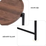 2 Tier Oval End Tables Wooden Small Side Table, 27" Round Coffee Table with Storage Tray, Modern End Table for Living Room, Office, Apartment,Walnut Brown (Shipment from Walmart) - Image 4