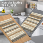 Three-piece kitchen rug set, non-slip and washable, abstract pattern kitchen hallway rug, soft and comfortable, suitable for sinks, floors, entrances, hallways and bathrooms. - Image 6