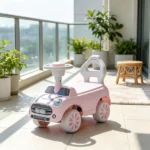 Foot-to-Floor Sliding Car for 18-36 Months, Pink Toddler Ride-On Toy with Horn & Anti-Over-Backwards Safety - Image 7