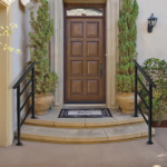 [Same Code 66442124 66442124]Handrails for Outdoor Steps, Wrought Iron Handrail Fits 1 or 3 Steps, Transitional Handrail with Installation Kit, Black - Image 9