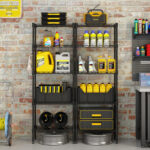 Changeable Assembly Floor Standing Carbon Steel Storage Rack Black - Image 40