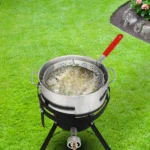 13*32inch Four-Piece Set, Black Round Iron Stove Frame, Silver Aluminum 30qt Turkey Pot 10qt Fish Pot, Gas Fryer - Image 49