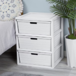 (2 pack) Wide 3 Drawer Tower, Plastic Storage Organizer with Removable Decorative Bins, Easy to Assemble - No Tools Needed, White(Shipment from Walmart) - Image 5