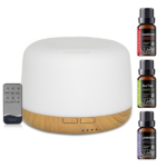 500ml Ultrasonic Essential Oil Diffuser & Humidifier with Remote, Auto-Off Timer, 7 Color Changing Night Light for Home, Office, Yoga - Image 2