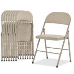 4pcs Elegant Foldable Iron & PVC Chairs for Convention & Exhibition Light Brown - Image 13
