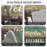 Boho Kitchen Rug Sets 3 Pieces, Washable Kitchen Mats for Floor, Non Slip Soft Kitchen Area Rug Floor Mat for Kitchen, Laundry Room and Hallway (Teal, 20''x32''+20''x48''+20''x60'') - Image 9