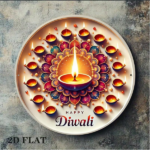 CIFbuy 1pc 8x8in 2D Flat Round Sign Vintage, "New Year Diwali" Decorative Plaque, For Living Room Holiday Celebration Religious Site Gift TikTok, TikTok, temu Self-pickup Logiftics - Image 2
