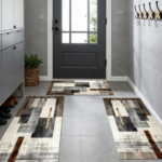 Three-piece kitchen rug set, non-slip and washable, abstract pattern kitchen hallway rug, soft and comfortable, suitable for sinks, floors, entrances, hallways and bathrooms. - Image 12