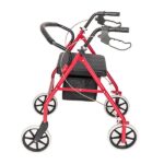 2-in-1 Rollator Walker with Seat (Red), 8-Inch Large Wheels & Versatile Braking System, Adjustable Height - Image 11