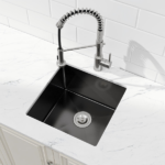 Stainless Steel Kitchen Sink, 18″x18″ Single Bowl, Undermount HandmadeSink in Black, with US Standard Drain and Hook[Unable ship on weekends, TK/TEMU only for pickup, only TX10643 warehouse supports GOFO] - Image 2
