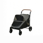 Gray Heavy Duty Dog Stroller – Up to 66 LBS, All-Terrain Suspension for Backyard & Park Use - Image 2