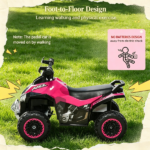 Pink Non-Electric Toddler Ride-On Push Car: Foot-to-Floor Sliding Ride Racer ATV Toy with Music & Lights – for 1.5-3 Year Old Kids - Image 7