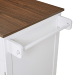 39.3" Farmhouse Kitchen Island with Drop Leaf, Kitchen Storage Island with Open Side Rack, One Drawer, Towel Rack, Rolling Kitchen Cart with Lockable Wheels for Lawn Garden, White - Image 24