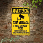 CIFbuy Vintage Spanish 24 Hour Audio Video Recording Warning Metal Sign, 7.87x11.81 Inch Surveillance Notice Plaque, Retro Decorative I TikTok, TikTok, ve I Self-pickup Logiopics - Image 4