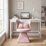 Vanity Chair with Butterfly Back,Swivel Accent Chair Dining Chairs,Makeup Stool for Bedroom Dressing Table,Suitable for Living Room,Dining Room,Study,Recreational Areas (PINK) - Image 14