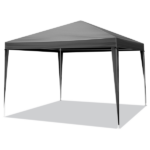 Same Code 00418742 10×10ft Black Outdoor Canopy Gazebo with 4 Removable Side Panels, 2 Zipper Doors and 2 Mesh Windows, Heavy Duty PE Cloth, Powder Coated Iron Pipes for Backyard Party Camping - Image 8