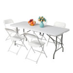 6' Folding Table Portable Plastic Indoor Outdoor Picnic Party Dining Camping Tables - Image 112