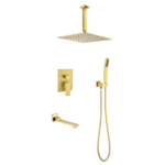 Shower system combo with hand shower, 16 inch shower head and tub spout