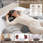 2 In 1 Massager Pillow: This ergonomic lumbar support pillow integrates vibration massage and heat therapy, delivering dual comfort to relieve back soreness caused by prolonged sitting. It features 3 adjustable massage modes and 3 heat settings for personalized relief. - Image 10
