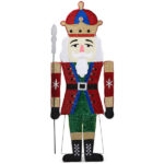 Lighted Nutcracker Christmas Yard Decorations, Pre-lit 2D Nutcracker Soldier with 162 LED Warm White Lights and Stakes for Xmas Outdoor Holiday Indoor Decor Lighted Holiday Displays - Image 3