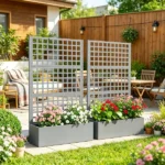 Gray 43" x 16" x 70" Galvanized Planter Box – Raised Garden Bed with Trellis for Vines & Climbing Veggies(Only one garden bed) - Image 7