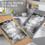 Three-piece kitchen rug set, non-slip and washable, abstract pattern kitchen hallway rug, soft and comfortable, suitable for sinks, floors, entrances, hallways and bathrooms. - Image 4