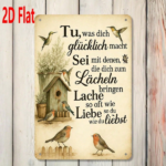 CIFbuy 1pc German Inspirational Quote Bird & Birdhouse Metal Wall" Wall Decor, 7.87x11.81Inch 2D Flat Unframed Plaque Sign, 2D Flat Unframed Plaque Sign, Weatherproof Rust BirdhouikTok, BirdhouikTok, t Self-pickup Logiopics