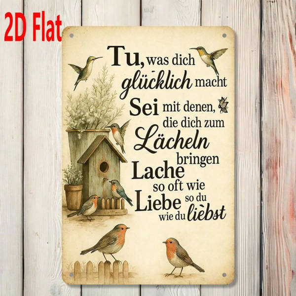 36539031-642b-4f0f-bddb-8afe6690b6df.png CIFbuy 1pc German Inspirational Quote Bird & Birdhouse Metal Wall" Wall Decor, 7.87x11.81Inch 2D Flat Unframed Plaque Sign, 2D Flat Unframed Plaque Sign, Weatherproof Rust BirdhouikTok, BirdhouikTok, t Self-pickup Logiopics - Image 1