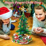 Christmas Tree Building Toy - 701 Pcs with 24-Day Countdown Calendar, 30 LED Warm Lights (USB Powered) - Santa, Ornaments, Snowflake Topper - Educational Blocks for Kids 3-6, Tabletop Decor - Image 9