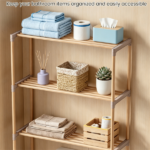3-Tier Over Toilet Storage Shelf, Solid Pine Wood Bathroom Space-Saving Organizer Rack with Anti-Slip Feet, Tool-Free Assembly Above Toilet Shelving Unit - Image 7